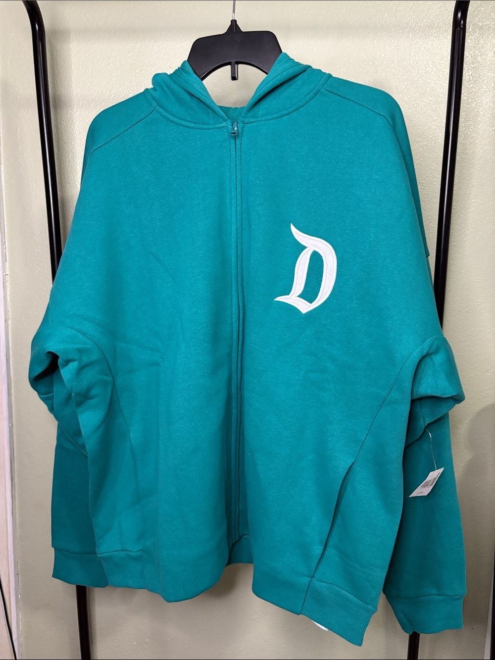NWT Disney Disneyland Teal Zip-Up Hoodie with Castle Logo - Size L